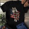 Wolf Outfit Patriotic Wolves 4th Of July Usa American Flag Wolf T Shirt, Silver Wolf Shirt, Husky Shirt, Wolf Lover Shirt, Wolf Moon Shirt