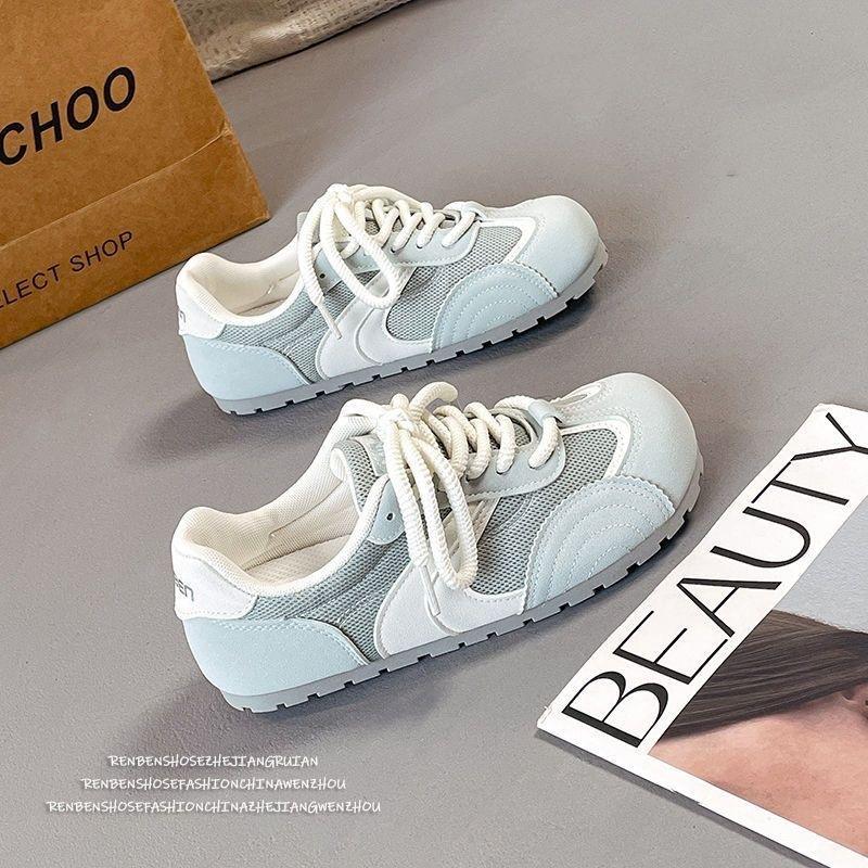 

New spring and summer niche moral training round head leisure spring and summer students breathable sports flat baseplate 35 жёлтый