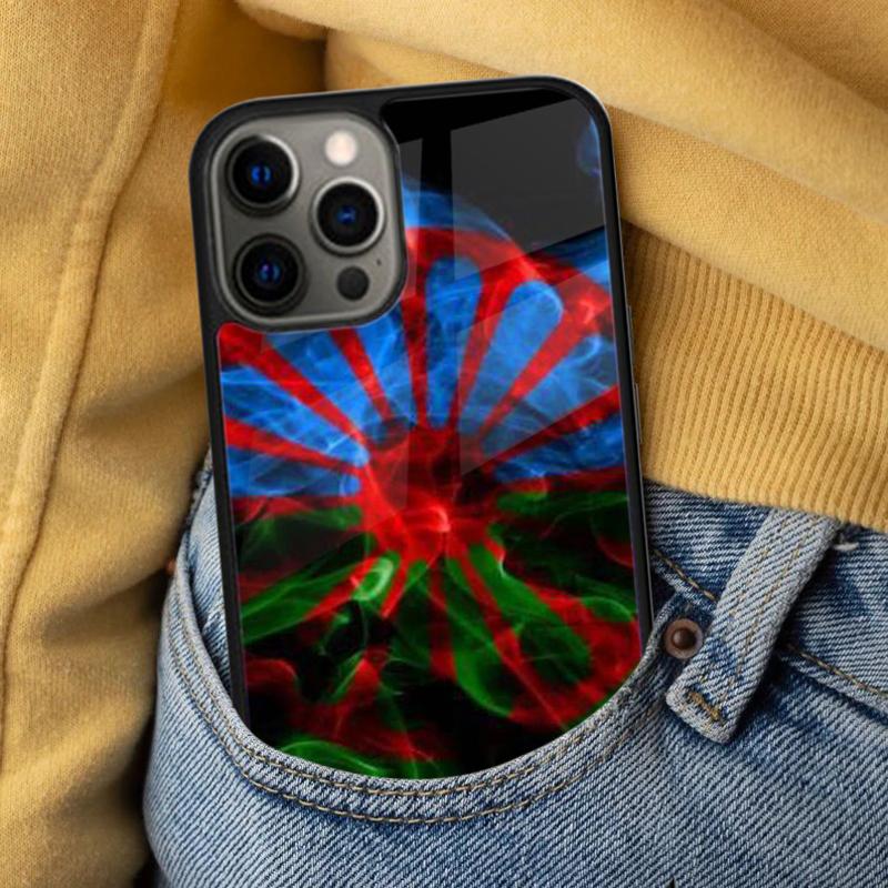 Gypsy Romani Roma Flag Soft Phone Case for iPhone 17 Air 16e Pro Max 15 Pro 13 14 Plus 11 12 MagSafe Magnetic Coque