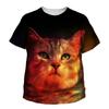 Summer Round Neck 3D Printed Cute Cat Pattern Top Fashionable Casual Short Sleeved Children's Boy and Girl Kids Unisex T-shirts