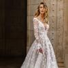 Summer New Wedding Dress Formal Lace Long Sleeve Evening Gown