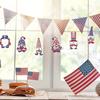 4 juli Patriotische Kabouter Kerstboomhangers Onafhankelijkheidsdag Rood Wit Blauw Kabouter Hangende Decoraties voor Memorial Day Boom Huis Feest Decoratie