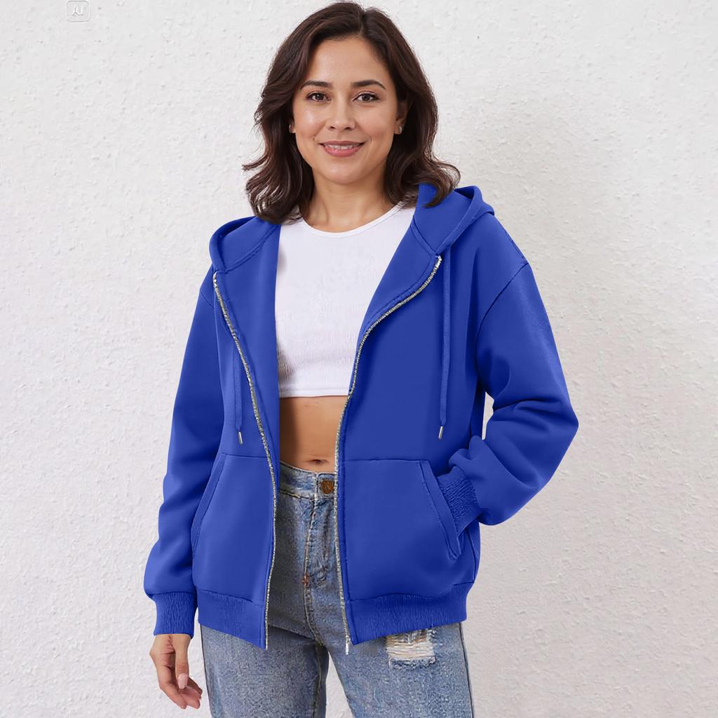 Women's Off Shoulder Zipper Hoodie Sweatshirt  Fashion Clothing Casual Jacket
