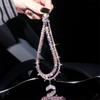 Elegant Crystal Mermaid Tail Pendant Double Chain Keychain & Phone Lanyard