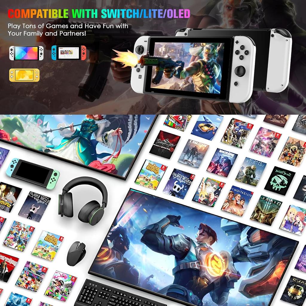 2er Set Joy-con Kabellos Game Controller Für Nintendo Switch/ Lite/oled Gamepad