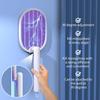 Electric Fly Swatter Upgraded Foldable Bug Zapper Racket USB Rechargeable 4000V Mosquito Insect Killer for Indoor Outdoor