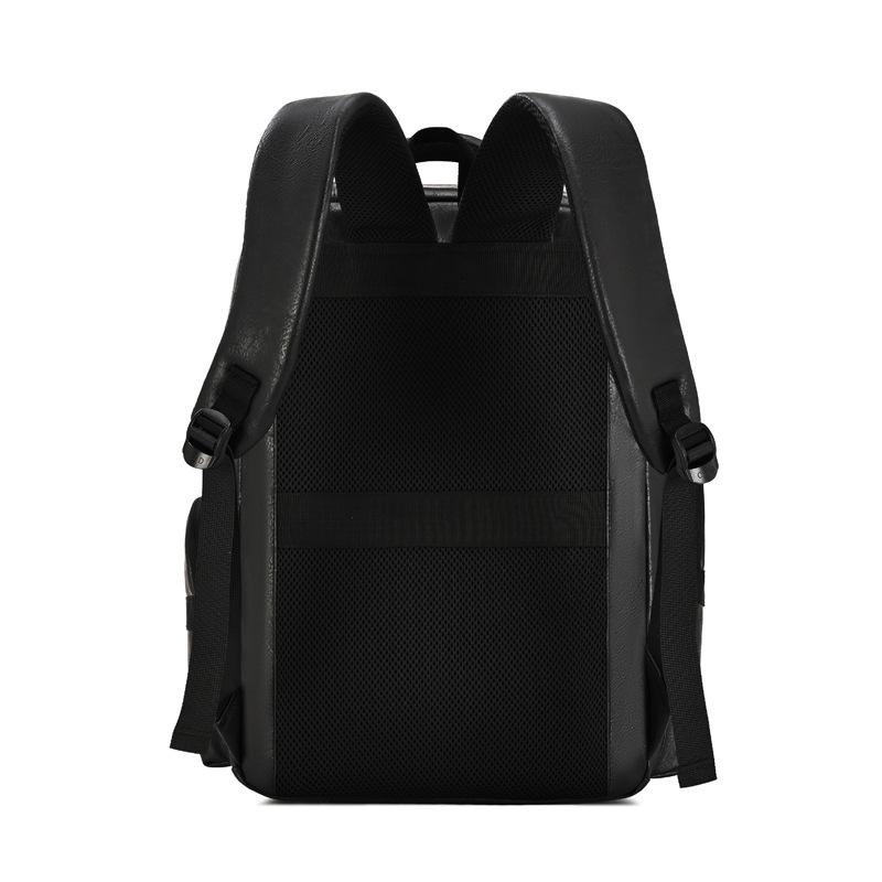Schoolbag New PU Men's Backpack Commuter Computer Bag Large Capacity Backpack Premium Business Work Travel Bag