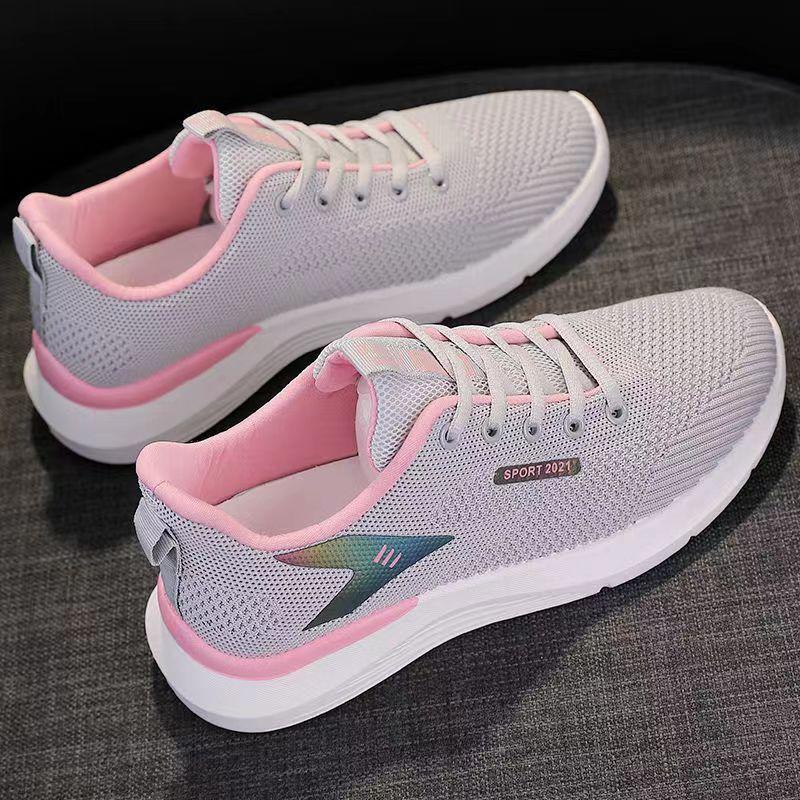 

Spring and summer new little white shoes sports shoes women s lightweight soft-soled women s running shoes student lace-up casual shoes 40 сірий колір