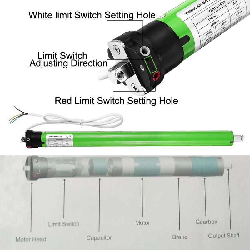 145W Electric Curtain Motorized Rolling Motor Tubular Motor Roller Shade Blind Shutter Anti-theft Window