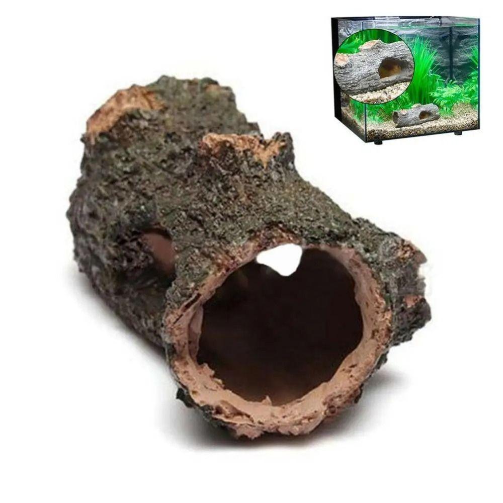 

Creative Hollow Tree Tunnel Tree Bark Hollow Tree Trunk Realistic Tree Trunk Reptiles Cave Shrimp 12.5x6.5x5cm