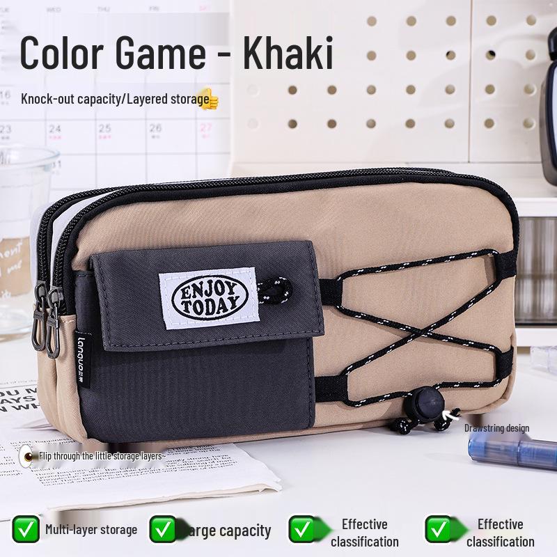 Large Capacity Blue Transparent Ita Pencil Case - Stylish and Functional for Students