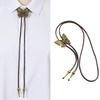 Stylish PU Leather Bolo Tie Necklace With Alloy Accents Stylish Wax Cord Necktie For Men Women Fashion Accessories