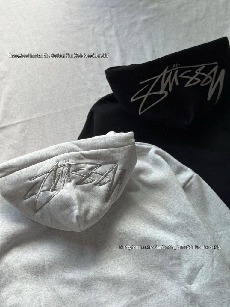 Sudadera con Aplicación Trasera SS23: Nuevo Gorro con Cremallera Retro de Alta Calle con Logo Bordado