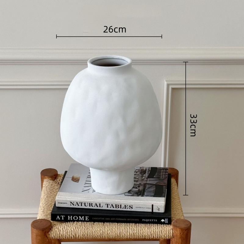 Ceramic Vase Handmade Coarse Pottery Flower Pot Floral Arrangement Accessories Flower Vase Hydroponic Home Decoration белый