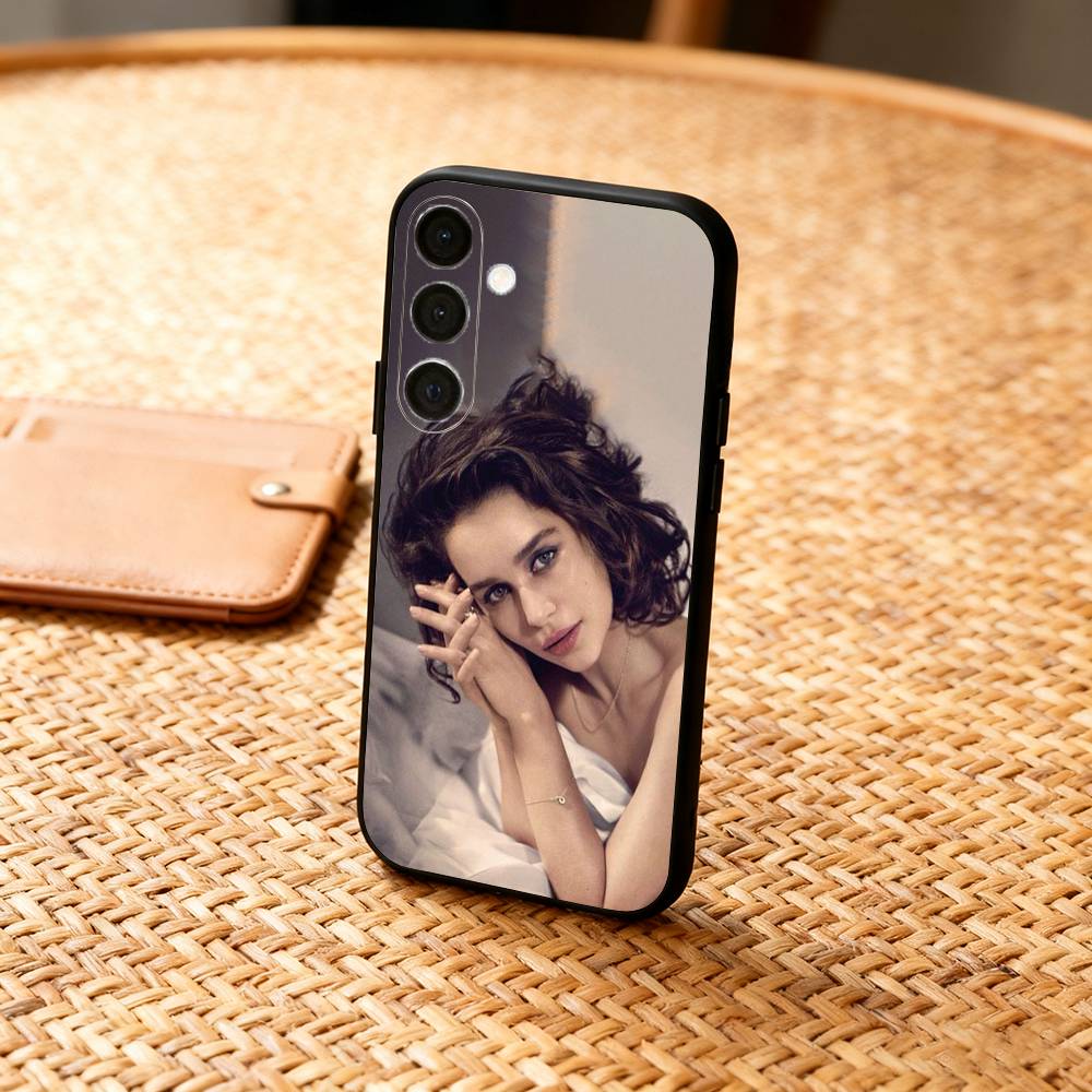 Actress Emilia Clarke Phone Case For Samsung A73,A21s,A22,A31,A32,A52,A53,A71,A80,Soft Black Shell