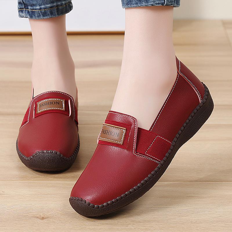 

Женские Красные Черные Синие Кожаные Офисные Деловые Туфли Балетки Лоферы Повседневные Слипоны Большого Размера Большого Размера 36 красный