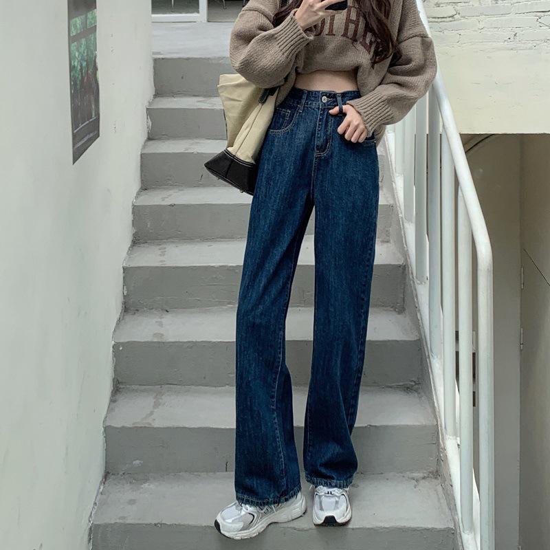 Women's High-Waist Wide-Leg Jeans - Spring/Autumn 2023 Niche Design