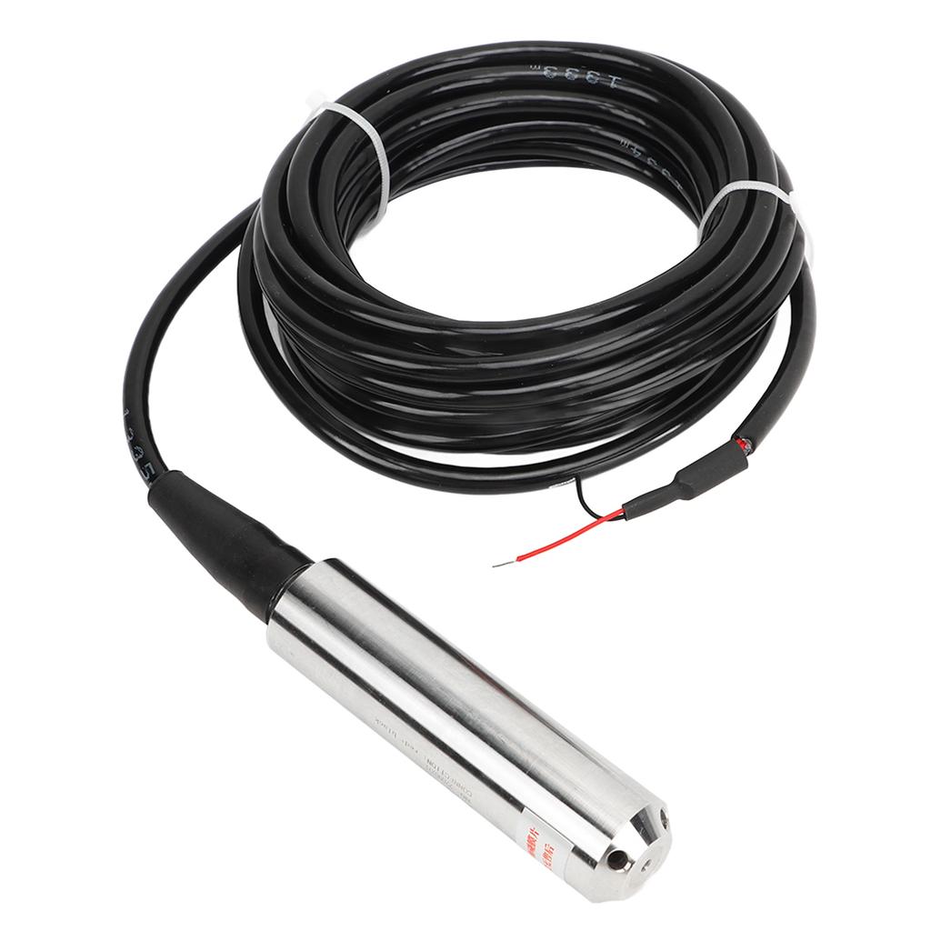 Liquid Level Transmitter 4 to 20mA Output 304 Stainless Steel Throw In Type Liquid Level Sensor with 5m Cable 24VDC