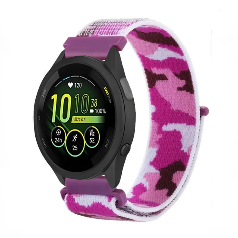 20mm 22mm Pletený nylonový smyčkový řemínek pro Garmin Forerunner 165 55 965 265 255 955 Venu 3 Náramek pro Garmin Active/Vivoactive 5