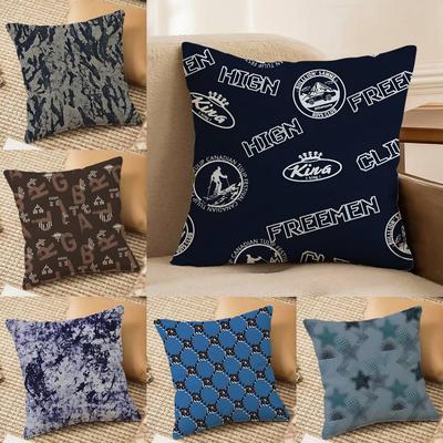 Alphabet Texture Pillow Case Anti-dustmite Invisible Zipper Sofa Bed