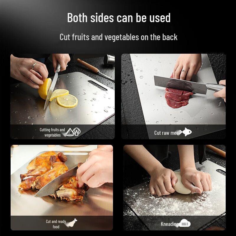 Large Antibacterial Cutting Board - 316 Stainless Steel, Anti-Mold, Thickened for Kitchen Use