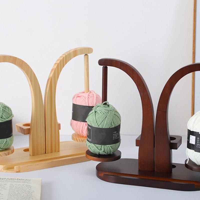 Multifunctionele Roterende Garenspoel Organizer Stand Magnetische Houten Garenhouder voor Naaien Haak Breien Project