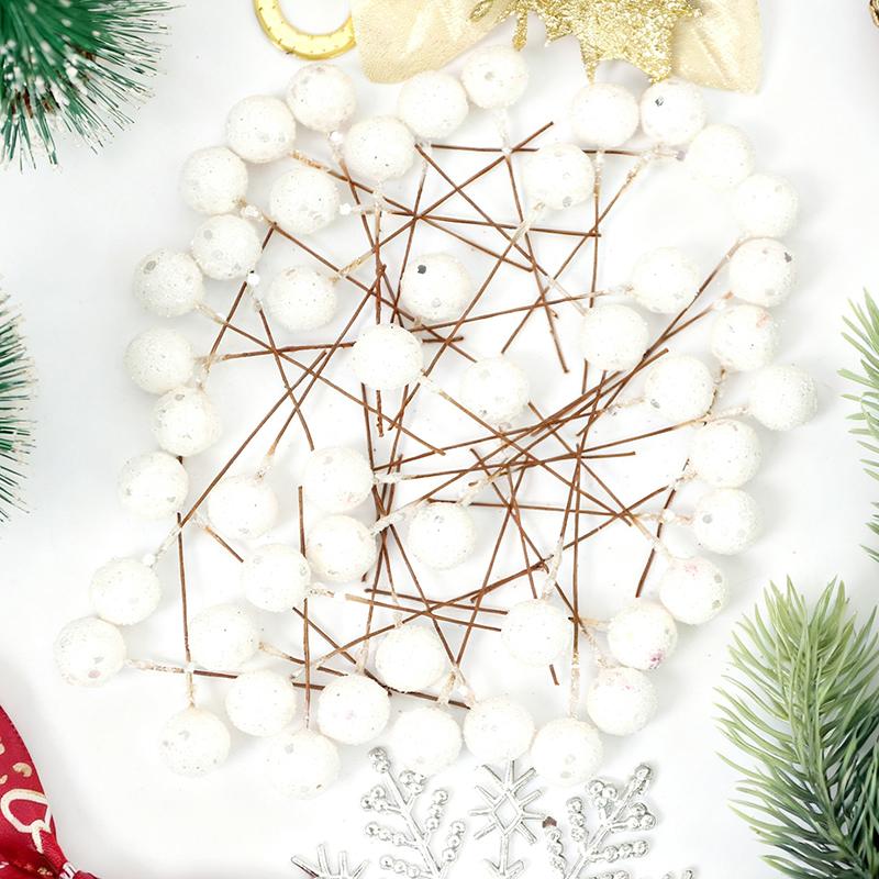 

100/200Pcs Artificial Berry String Christmas Decoration Fake Plant Xmas Tree Ornament for Home Decor DIY Gifts Wreath Accessory 100Pcs