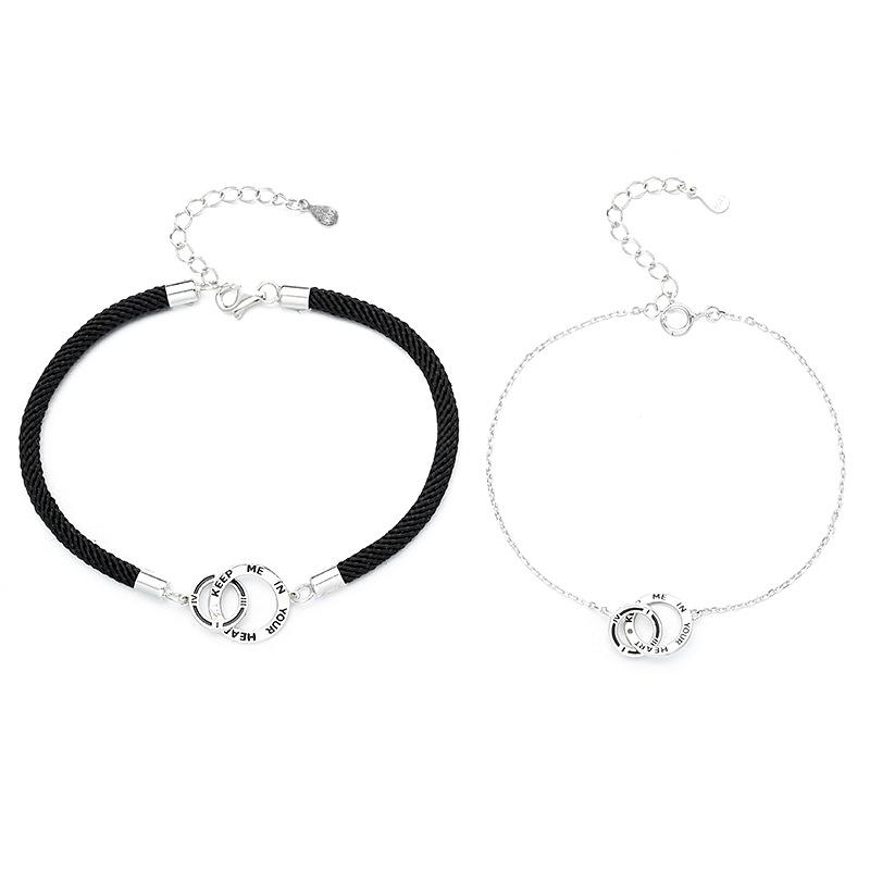 Interlocking Couple Bracelet Korean Version of Simple Niche Woven Hand Rope Valentine's Day Gift for Girlfriend