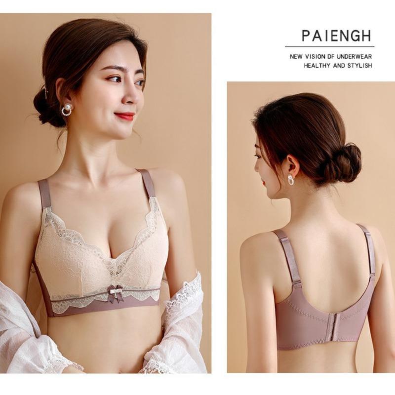 Nová krajková latexová podprsenka Dívčí oblečení Collect Boční prsa Nastavitelná neocelová kroužková podprsenka