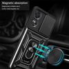 For Oppo A17 Case Slide Camera Lens Back Cover for Oppo A17 2022 A 17 4G OPPOA17 CPH2477 Magnetic Ring Stand Armor Phone Cases
