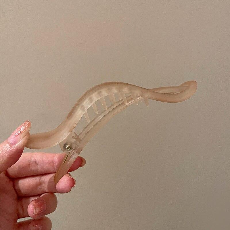 Vintage Big Hair Clips for Women Simple Claw Clip Blue Frosted Banana Large Geometric Hair Clips for Hair Girls Hair Accessories