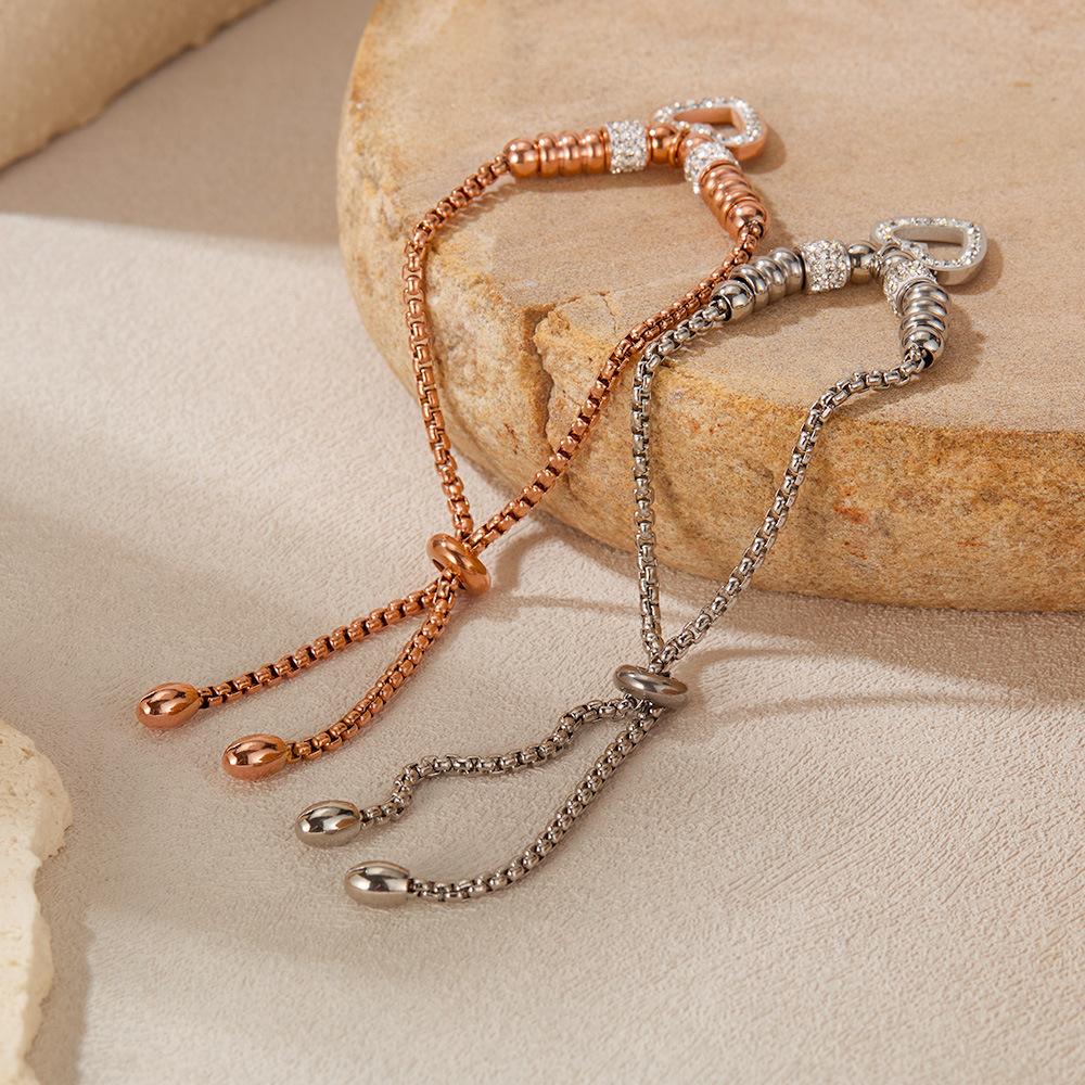 2026 European and American INS Small Fresh Bracelet Female Love Inlaid Zircon Fashionable Simple and Versatile
