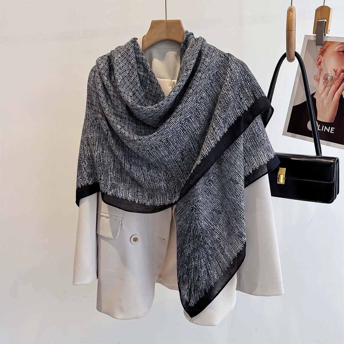 

Elegant Ladies Muslim Hijab Long Scarf With Spring Autumn Coldproof Scarf Decoration Shawl Wrap Headscarf Bufandas Scarves 130x130cm