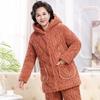 Elderly Women's Winter Hooded Quilted Pajama Set