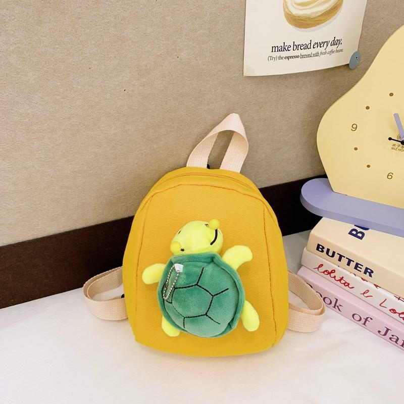Adorable Cartoon Turtle Plush Mini Backpack For Kids Stylish Canvas School Bag