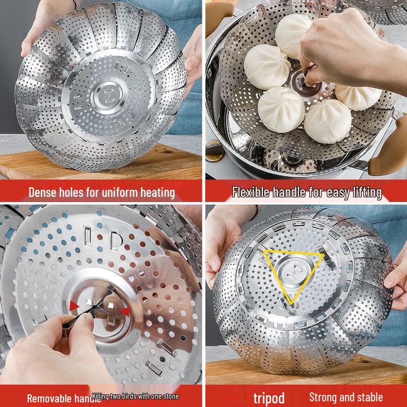 Stainless Steel Expandable Folding Steamer Basket