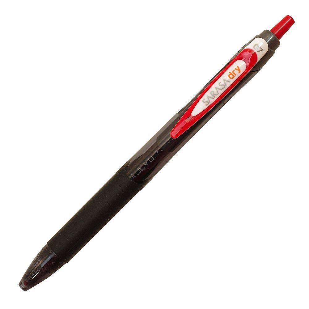 Zebra Sarasa Dry Gel Ink Ballpoint of Pen, 0.7mm, Red, JJB31-R (Pack 10)