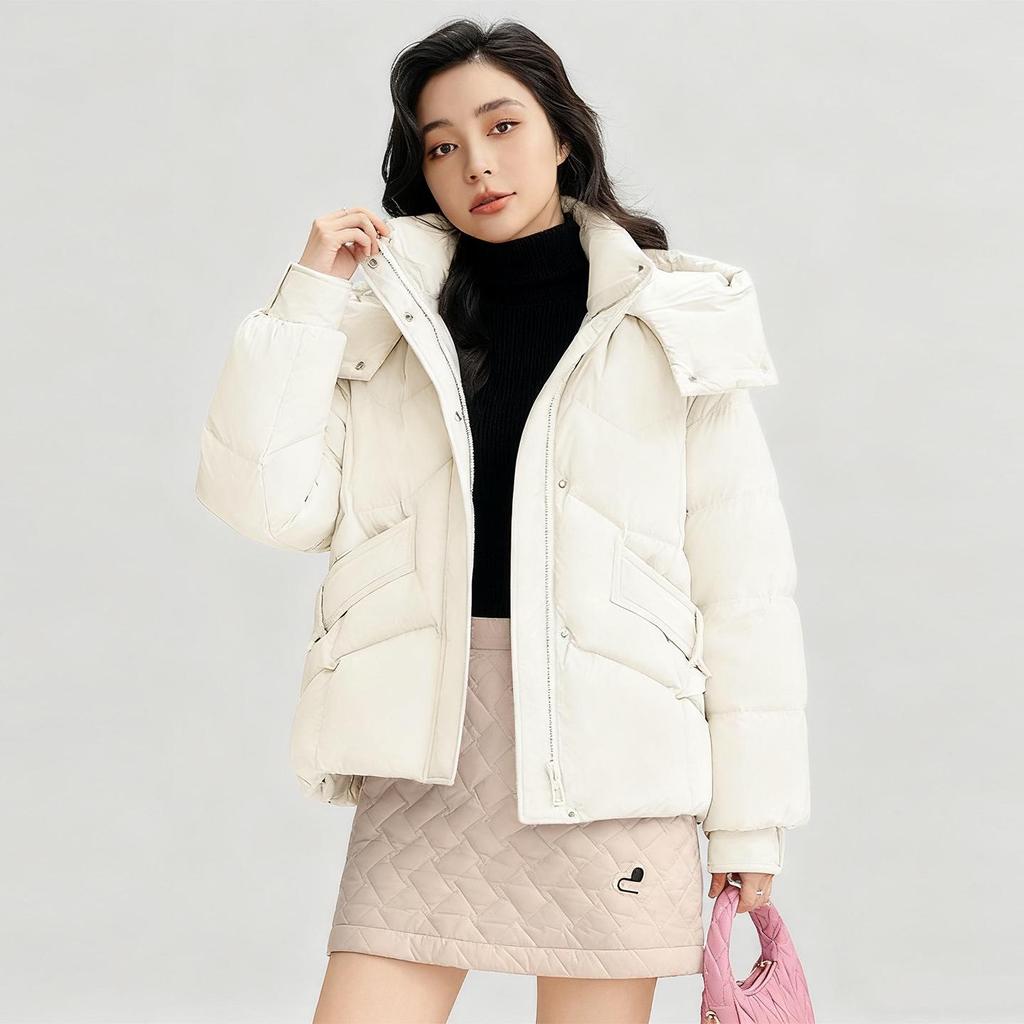Women's 2025 Winter Hooded Down Cotton Puffer Jacket - Stylish Korean Short Outerwear Coat