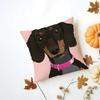 D-Dachshund Cushion Cover Washable Linen Pillowcase Soft For Daily Sofa Bed Home Room Decor