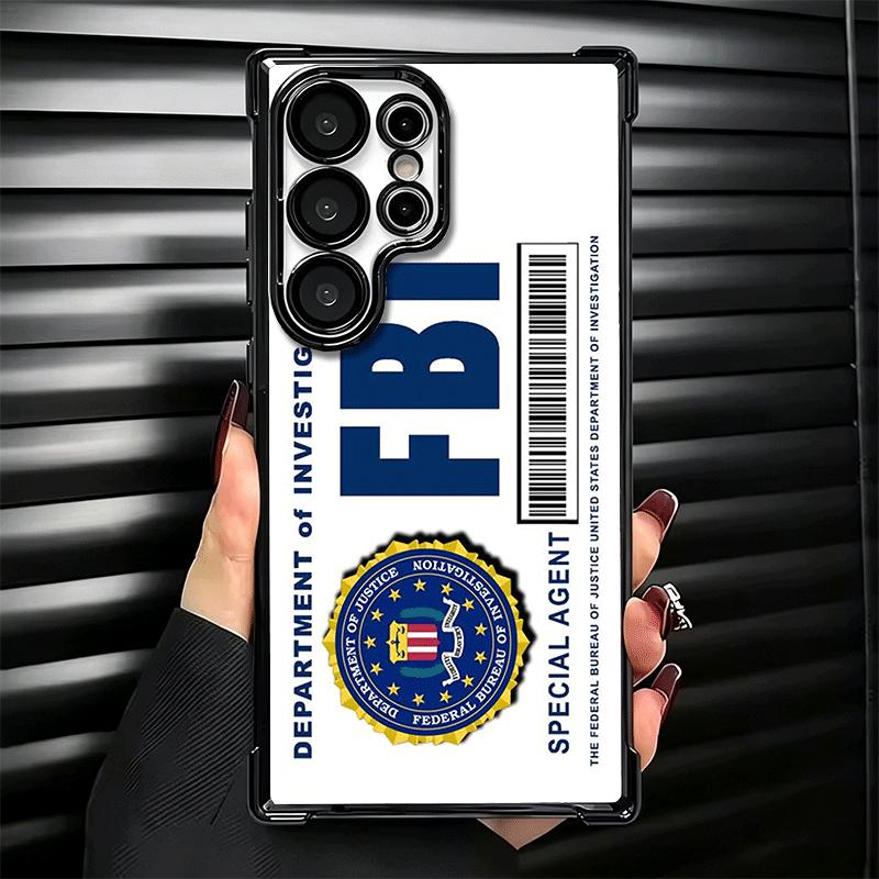 Police FBI ID Card Swat Soft Phone Case For Samsung Galaxy S26 Ultra S25 Edge S24 FE S23 Plus S22 S21 + S20 Plating Anti-Fall Fu