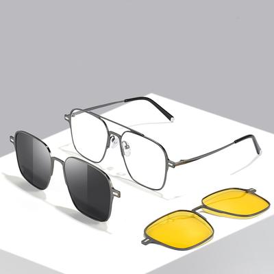 Metal 3 În 1 Stil Nou Magnet Clip Pe Rame Ochelari Tendință Ochelari de Soare Polarizați Pentru Bărbați Ochelari Optici de Calculator UV400 7009