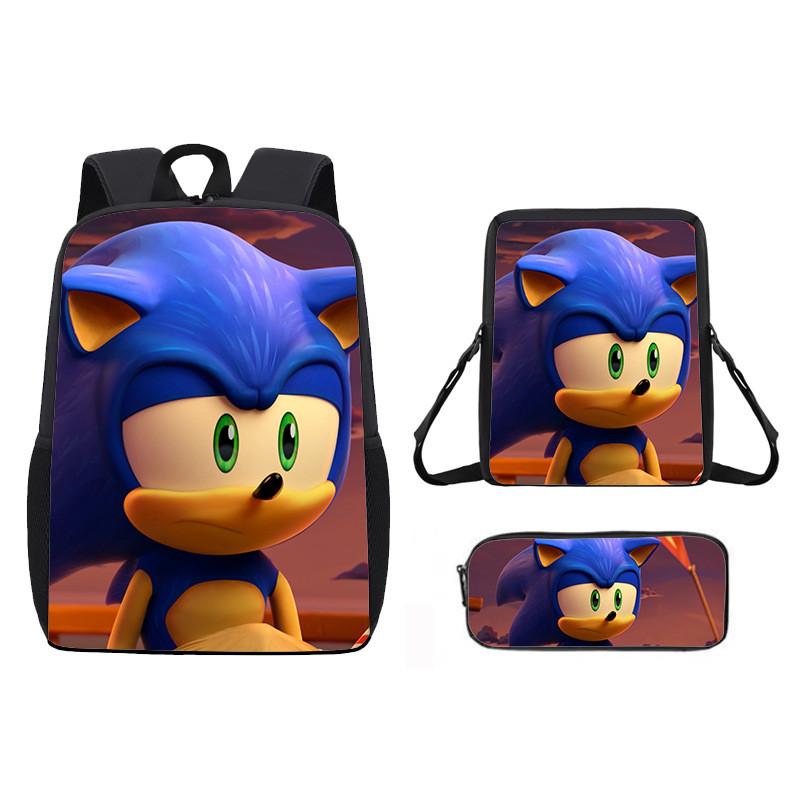 Children Cartoon Pattern Breathable Backpack Three Piece Set