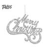 Store Window Holiday Decor Merry Christmas Letter Sign for Tree, Glitter Plastic Hanging Xmas Tree Decorations Ornaments, Sparkling Letters