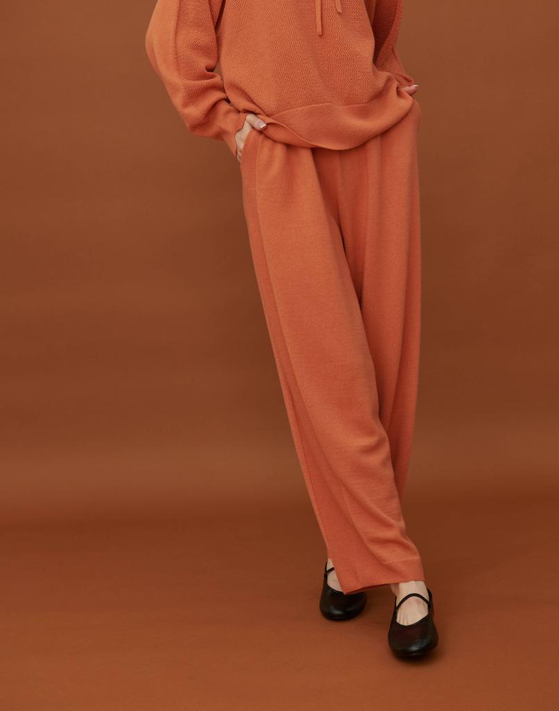 Beiseuseuledeu Soft Tapered Wool Knit Pants_Orange