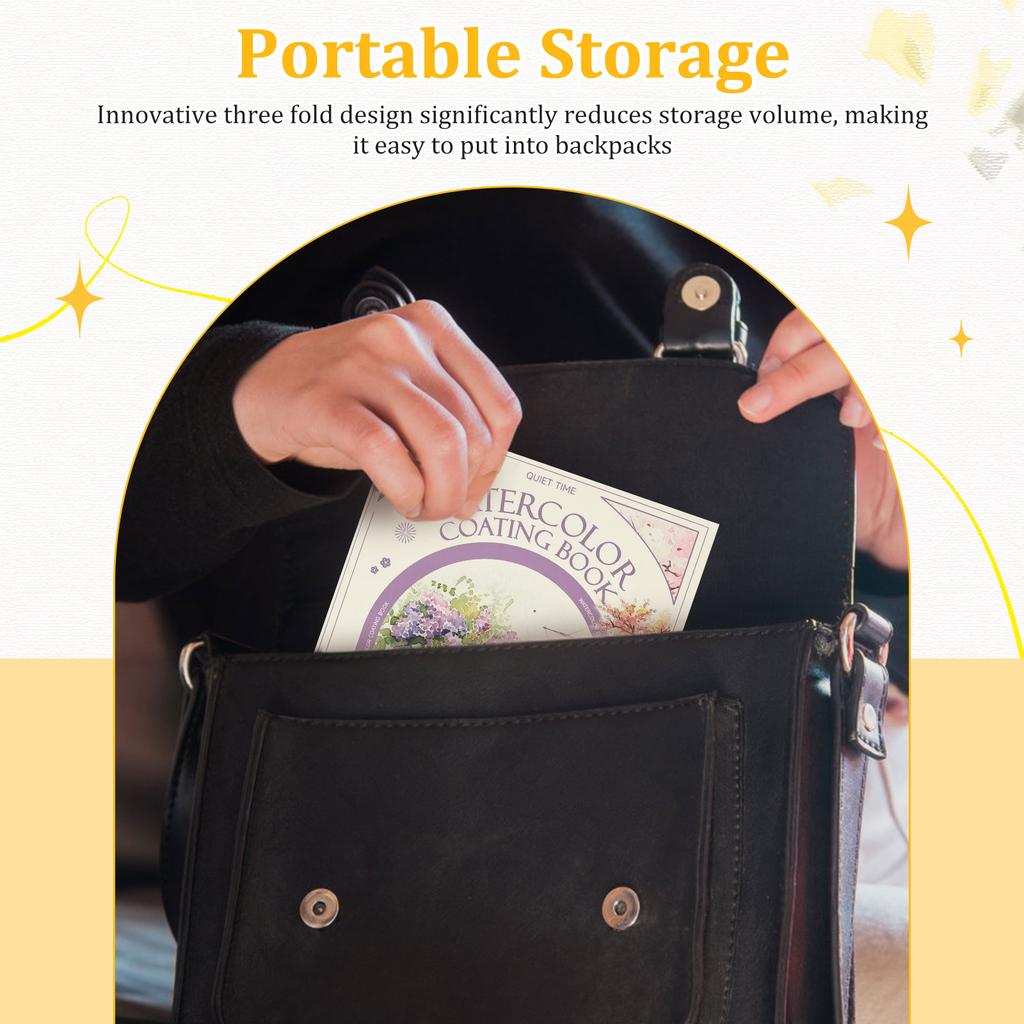 Watercolor Painting Book Portable Creative Stress Relief Kit DIY Watercolor Coloring Books Painting Kit for Beginner Enthusiasts