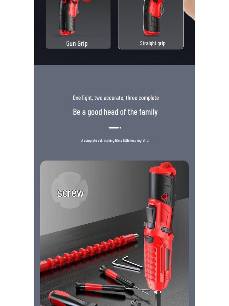 Compact Rechargeable Electric Screwdriver Set with Multi-functional Bits for Household Use