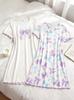 Girls 2-Pack Bow Print Nightgowns, White Short Sleeve Sleep Dresses for 8-12Y, Cute Loungewear