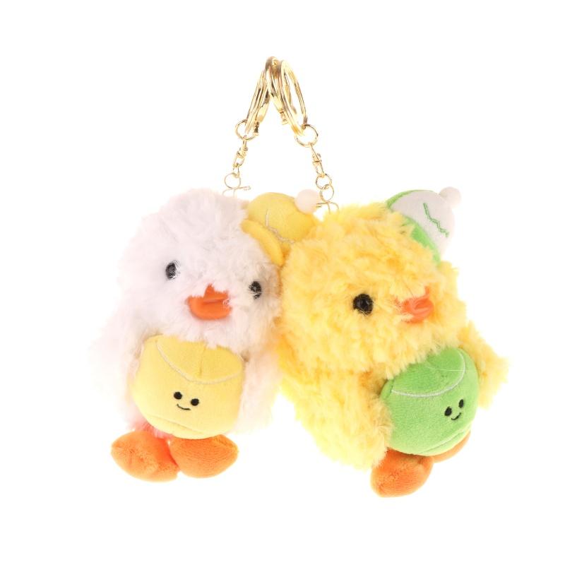 1Pc Cute Sitting Tennis Duck Plush Doll Bag Pendant Keychain Cartoon Pendant Doll Toy