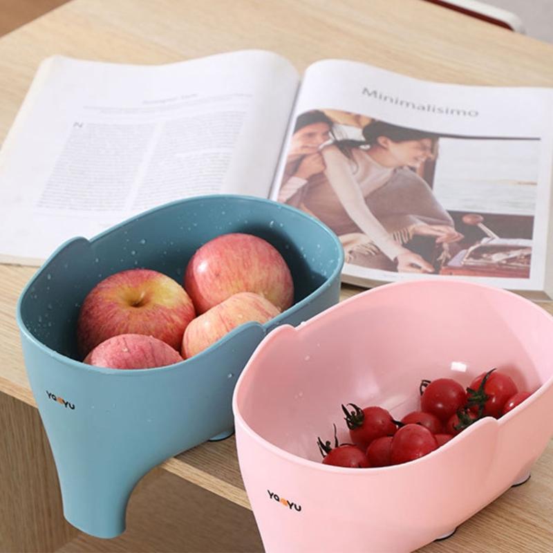Multifunctional Sink Filter Basket Kitchen Food Strainer Dishcloth Holder Elephant Shape Drain Basket Sponge Holder