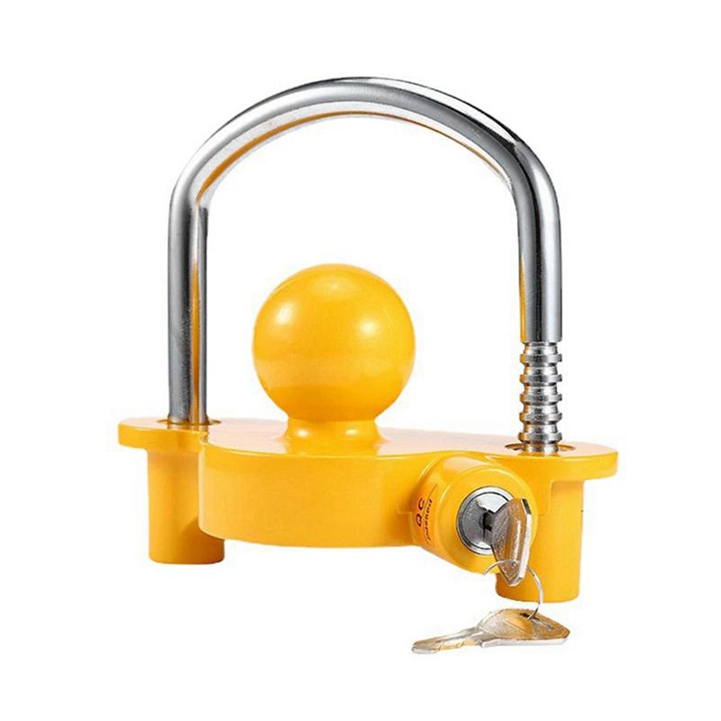 Adjustable Trailer Coupler Hitch Lock, Security Tow Ball Feature For Heavy Duty Vehicles And Caravans